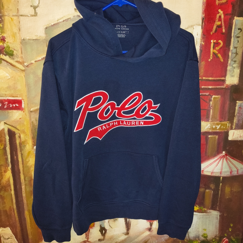 Ralph Lauren Dark Blue Hoodie with Red Logo